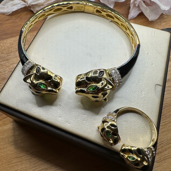 Cat bangle and ring set (sterling silver) - Picture 14 of 14